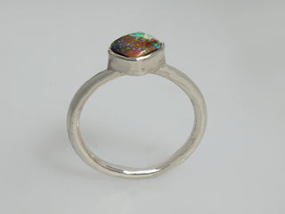 Anello opale boulder australiano