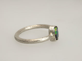 Anello opale boulder australiano