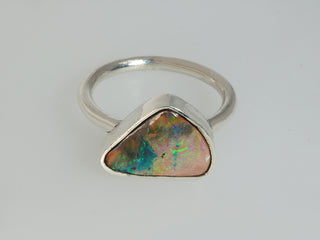 Anello opale boulder australiano