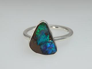 Anello opale boulder australiano