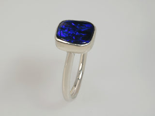 Australian Black Opal Ring