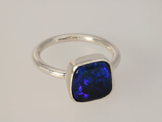 Australian Black Opal Ring