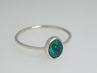 Australian Black Opal Ring