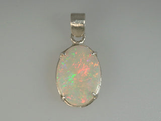 Pendente opale chiaro in argentium 935