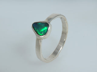 Anello opale nero australiano in argento 935